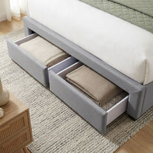Load image into Gallery viewer, Charlotte Queen Bed Frame with 4 Drawers - Light Grey