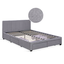 Load image into Gallery viewer, Charlotte Queen Bed Frame with 4 Drawers - Light Grey