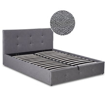 Load image into Gallery viewer, Tuffora Queen Gas Lift Bed Frame – Light Grey (p1=0.129m³-16.0kg)(p2=0.118m³-21.5kg)(T=0.247m³-37.5kg)