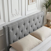 Load image into Gallery viewer, 23526-thornton-queen-fabric-bed-frame-with-4-drawers-light-grey-2604094
