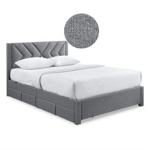 Load image into Gallery viewer, 23522-haydon-double-fabric-bed-frame-with-4-drawers-light-grey-2604098