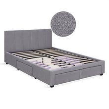 Load image into Gallery viewer, Charlotte Double Bed Frame with 4 Drawers - Light Grey