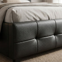 Load image into Gallery viewer, 21772-augusta-pu-slat-bed-frame-super-king-black-2604093