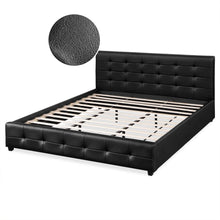 Load image into Gallery viewer, 21772-augusta-pu-slat-bed-frame-super-king-black-2604094