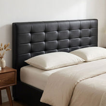 Load image into Gallery viewer, 21772-augusta-pu-slat-bed-frame-super-king-black-2604092