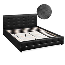 Load image into Gallery viewer, 21770-augusta-pu-slat-bed-frame-king-black-2604094
