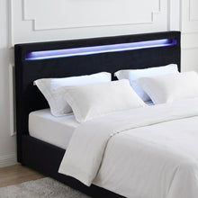 Load image into Gallery viewer, Glimora PU Queen Gas Lift Storage Bed Frame - Black