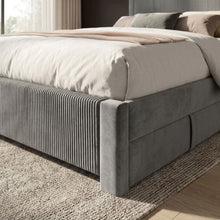 Load image into Gallery viewer, 23518-gower-velvet-super-king-bed-frame-with-4-drawers-grey-2604091