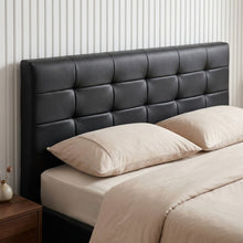 Load image into Gallery viewer, 21768-augusta-pu-slat-bed-frame-queen-black-2604101