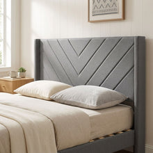 Load image into Gallery viewer, 23193-bassie-queen-bed-frame-light-grey-2604102