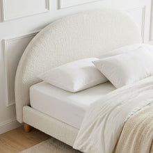 Load image into Gallery viewer, MORUISG Boucle King Bed Frame - White