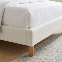 Load image into Gallery viewer, MORUISG Boucle King Bed Frame - White