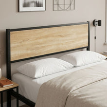 Load image into Gallery viewer, Bella Double Bed Frame - Oak + Black
