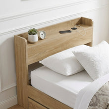 Load image into Gallery viewer, Elda Single Bed Frame with USB Port &amp; Drawers - Natural (p1=0.092m³ - 24.5kg) (p2=0.104m³ - 22.5kg) (T=0.196m³ - 47.0kg)