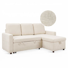 Load image into Gallery viewer, Amy 3 Seater Sofa Bed with Storage - Beige