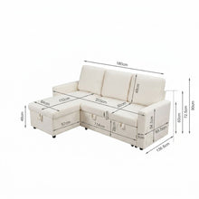 Load image into Gallery viewer, Amy 3 Seater Sofa Bed with Storage - Beige