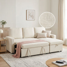 Load image into Gallery viewer, Amy 3 Seater Sofa Bed with Storage - Beige