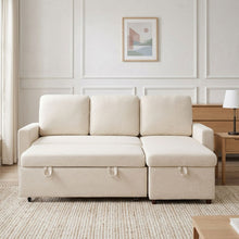 Load image into Gallery viewer, Amy 3 Seater Sofa Bed with Storage - Beige