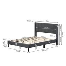 Load image into Gallery viewer, Linden Double Bed Frame - Dark Grey
