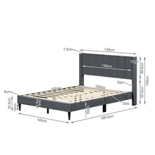 Load image into Gallery viewer, Rowen Double Bed Frame - Charcoal
