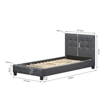 Load image into Gallery viewer, Ridge Single Bed Frame - Dark Grey
