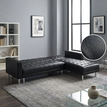 Load image into Gallery viewer, 22083-colorado-3-seater-sofa-bed-futon-with-chaise-black-2604201
