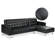 Load image into Gallery viewer, 22083-colorado-3-seater-sofa-bed-futon-with-chaise-black-2604205