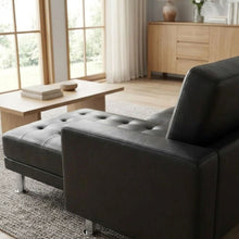 Load image into Gallery viewer, 22083-colorado-3-seater-sofa-bed-futon-with-chaise-black-2604202