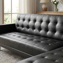Load image into Gallery viewer, 22083-colorado-3-seater-sofa-bed-futon-with-chaise-black-2604203