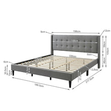 Load image into Gallery viewer, Sealy Super King Fabric Bed Frame - Light Grey