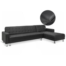 Load image into Gallery viewer, Minnesota 5 Seater Sofa Bed Futon with Chaise - Black