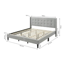 Load image into Gallery viewer, Sealy Super King Fabric Bed Frame - Silver