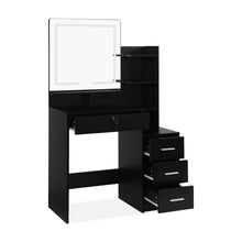 Load image into Gallery viewer, Gardenia 2 Piece Dressing Table with Mirror &amp; Stool Set - Black (p1=0.055m³-20.0kg)(p2=0.059m³-17.5kg)(T=0.114m³-37.5kg)