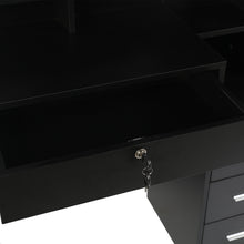 Load image into Gallery viewer, Gardenia 2 Piece Dressing Table with Mirror &amp; Stool Set - Black (p1=0.055m³-20.0kg)(p2=0.059m³-17.5kg)(T=0.114m³-37.5kg)