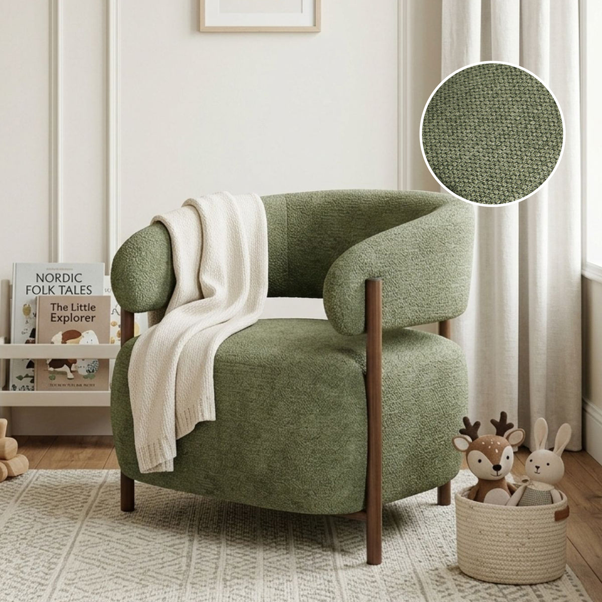 Elow Armchair - Olive Green