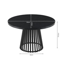 Load image into Gallery viewer, Arluna Round Dining Table 120x75cm - Black