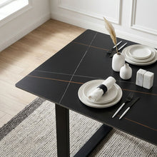 Load image into Gallery viewer, Ainsley Ceramic Dining Table 160 x 90cm - Golden Black (p1=0.300m³ - 47.5kg) (p2=0.116m³ - 10.0kg) (T=0.416m³ - 57.5kg)