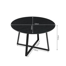 Load image into Gallery viewer, Crastin Round Dining Table 120x75cm - Black