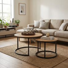 Load image into Gallery viewer, Aurelo 2pc Coffee Table Side Table Set - Oak