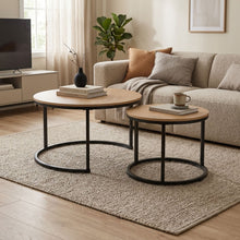 Load image into Gallery viewer, Aurelo 2pc Coffee Table Side Table Set - Oak