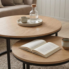 Load image into Gallery viewer, Aurelo 2pc Coffee Table Side Table Set - Oak