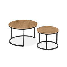 Load image into Gallery viewer, Aurelo 2pc Coffee Table Side Table Set - Oak