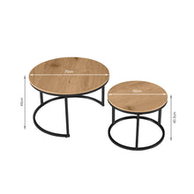 Load image into Gallery viewer, Aurelo 2pc Coffee Table Side Table Set - Oak