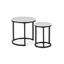 Load image into Gallery viewer, Aurelo 2pc Ceramic Coffee Table Side Table Set - Snow White