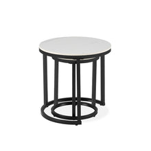 Load image into Gallery viewer, Aurelo 2pc Ceramic Coffee Table Side Table Set - Snow White