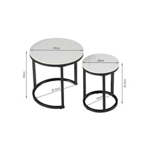 Load image into Gallery viewer, Aurelo 2pc Ceramic Coffee Table Side Table Set - Snow White