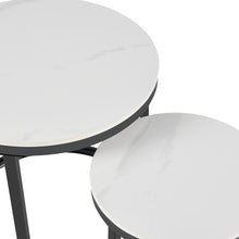 Load image into Gallery viewer, Aurelo 2pc Ceramic Coffee Table Side Table Set - Snow White