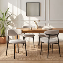 Load image into Gallery viewer, Curvano Teddy Fabric Dining Chair Set Of 4 - Beige