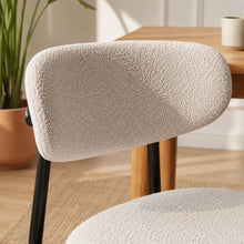Load image into Gallery viewer, Curvano Teddy Fabric Dining Chair Set Of 4 - Beige