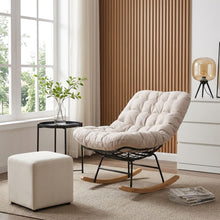 Load image into Gallery viewer, Naro Linen Rocking Armchair - Brown